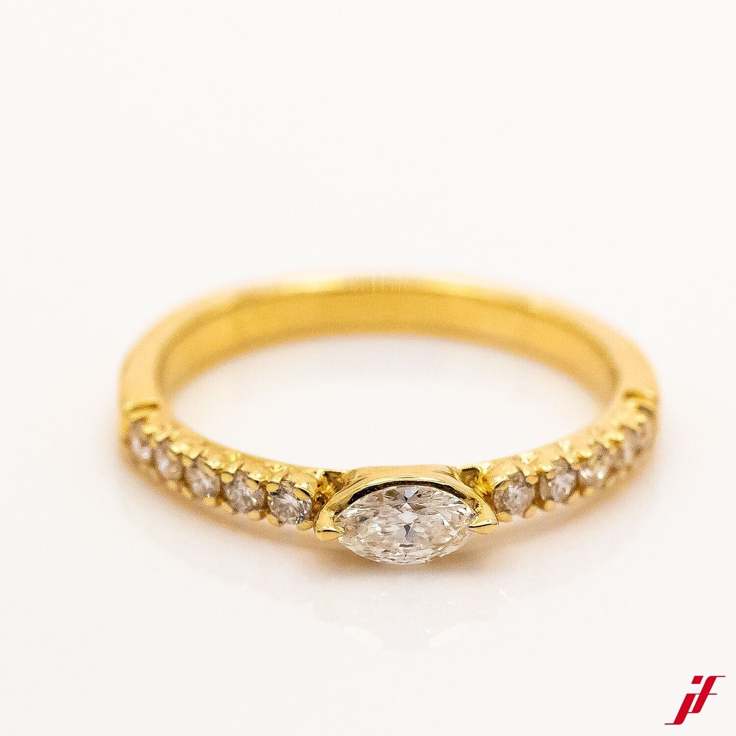 Ring 750/18K Gelbgold 11 Diamanten Brillanten 0,50ct TW/VS Gr.54 - Wert 3.400€