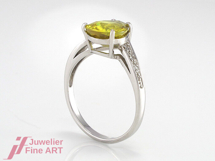 RING - 6 Diamanten ca. 0,06 ct & Andalusit - 9K/375 Weißgold - 2,7 g - Gr. 54,5g