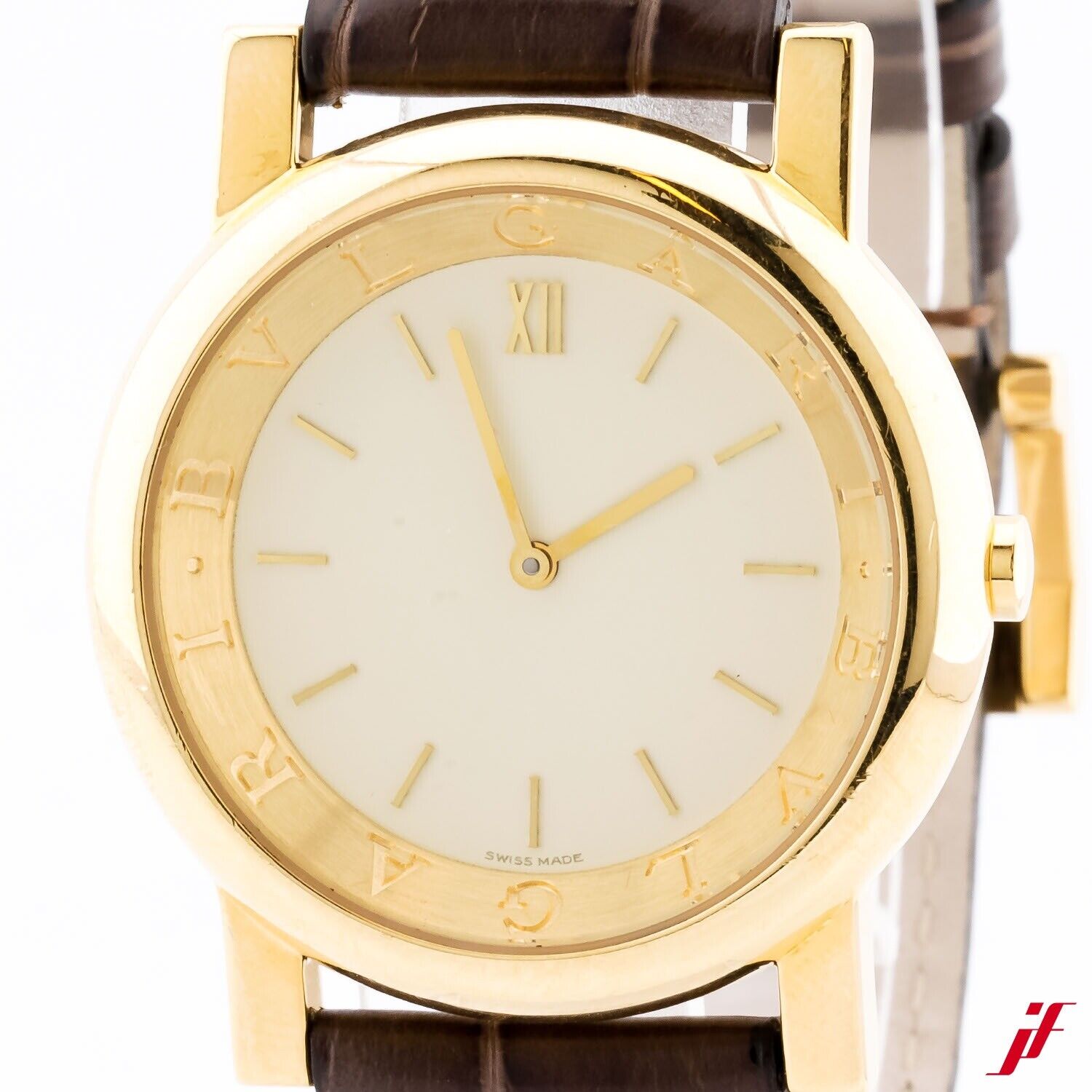 Bulgari Anfiteatro Uhr 18K/750 Gelbgold Quarz Ref. AT 35 GL / croco