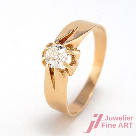 Solitärring mit Diamant ca. 0,43 ct - 585/14K Roségold - 2,8 g - Gr.60