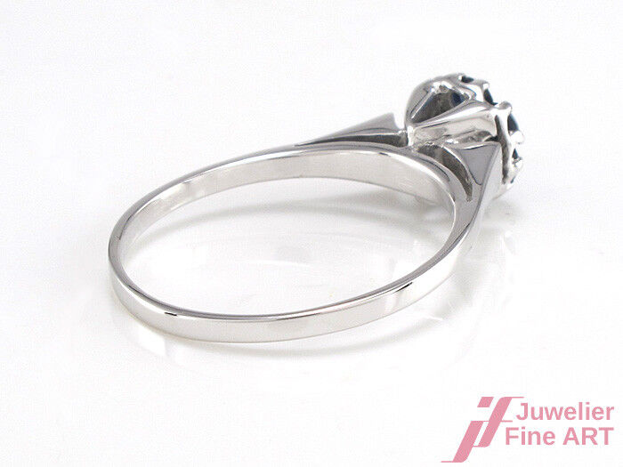 Ring 14K/585 Weißgold - 6 Saphire + 1 Diamant  - 2,9 g Gr. 56