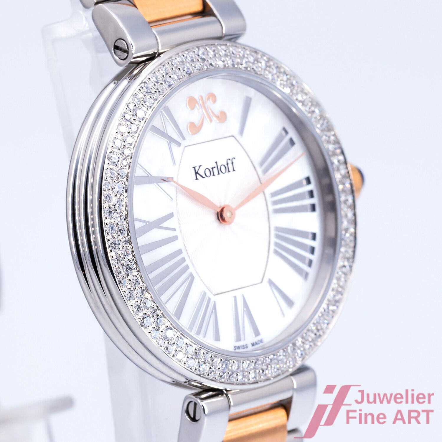 Uhr Korloff Paris Gossip Quarz Ref. CDRW2DBIC Edelstahl Diamanten 32 mm