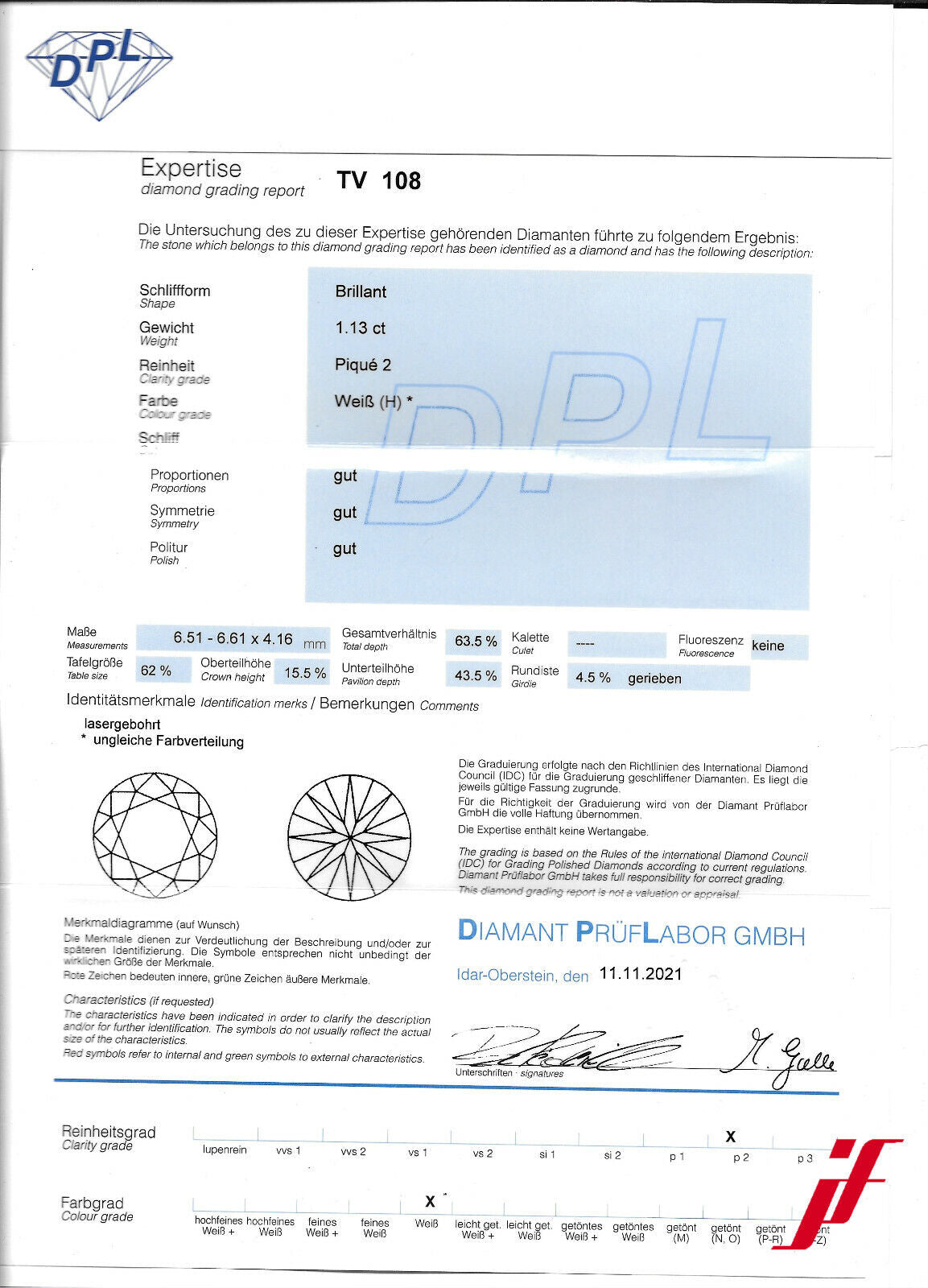 Halskette Anhänger Läufer 585/14K Gelbgold 1 Diamant Brillant 1,13 ct DPL