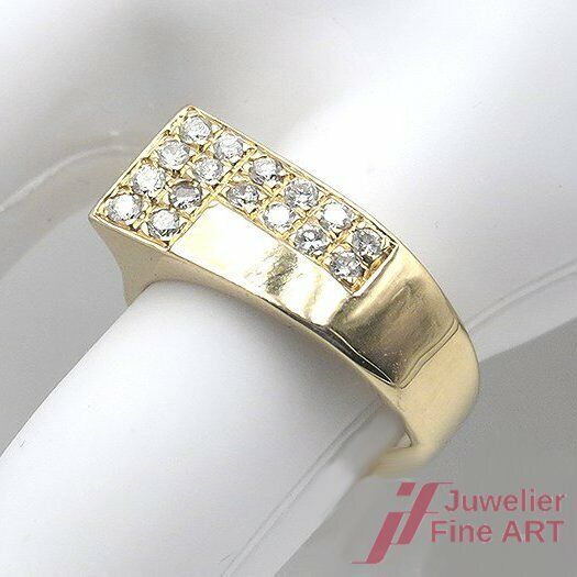 Ring 18K/750 Gelbgold - 16 Brillanten zus. ca. 0,50 ct TW/SI - 7,2 g - Gr. 50