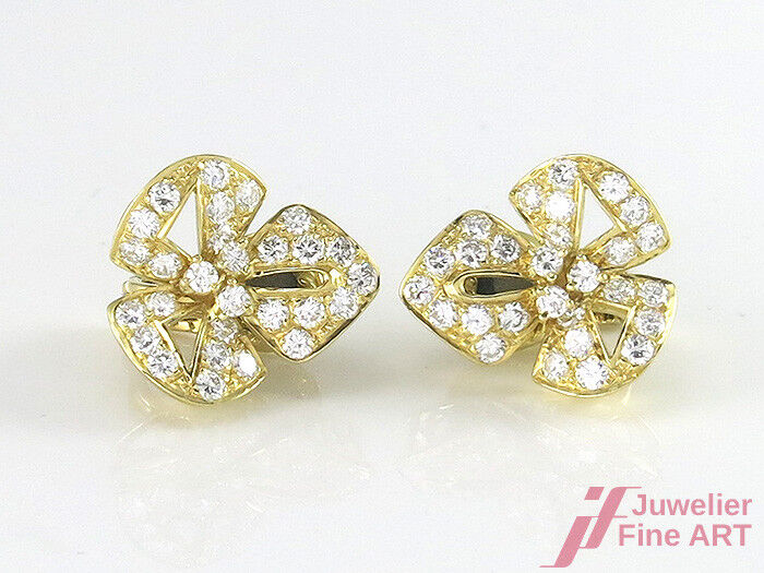 Ohrclips in 18K/750 Gelbgold mit 3,0 ct TW/VVS Brillantbesatz - 12,8 g Paar