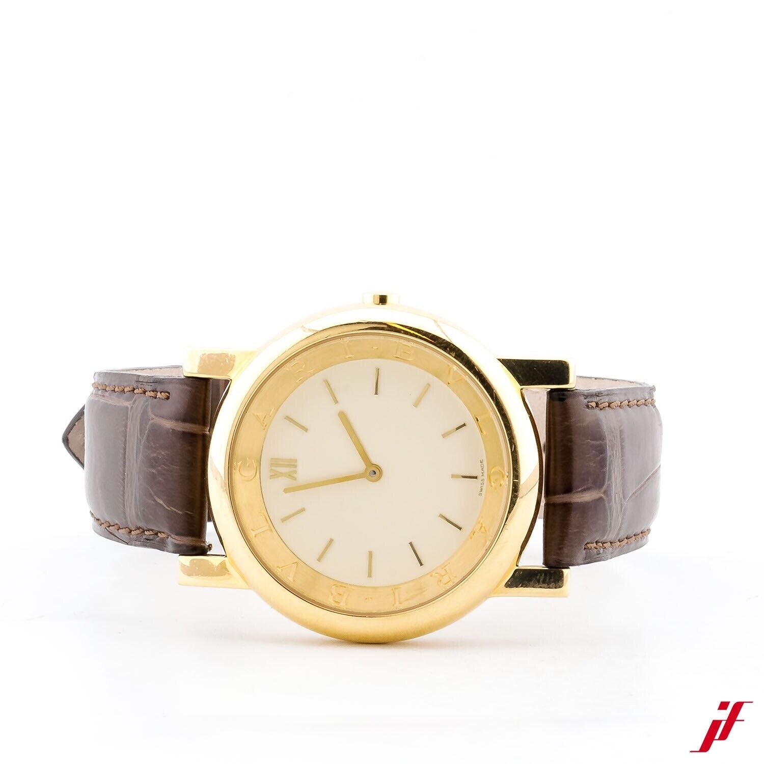 Bulgari Anfiteatro Uhr 18K/750 Gelbgold Quarz Ref. AT 35 GL / croco