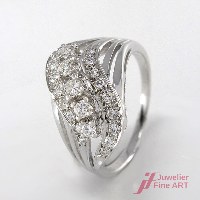 Ring 14K/585 Weißgold 23 Diamanten ca. 0,50ct 4,4g Gr. 57 - Wert 2.500€