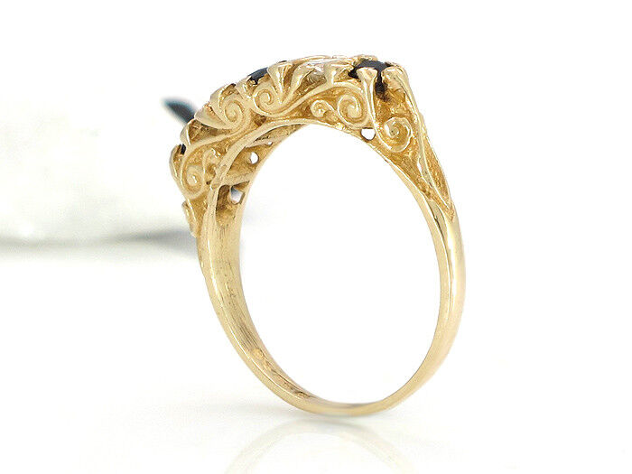 Ring 585/14K Gelbgold Saphire Safire Diamanten Brillanten