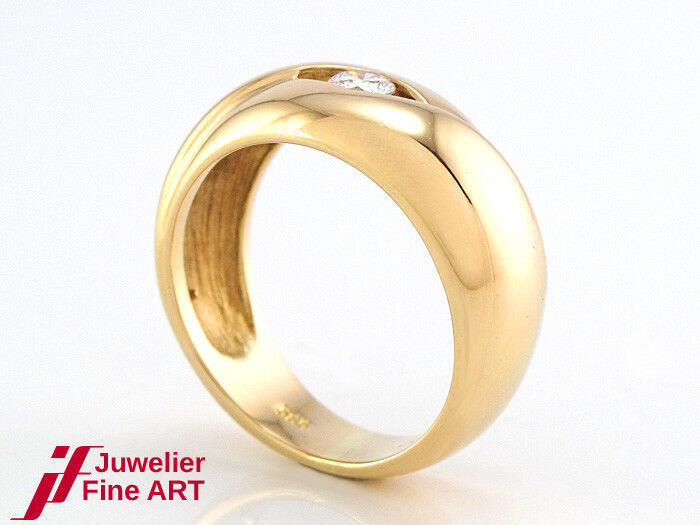 Solitärring 585/14K Gelbgold - Brillant ca. 0,18 ct TW-SI - 5,8 g - Gr. 52,5