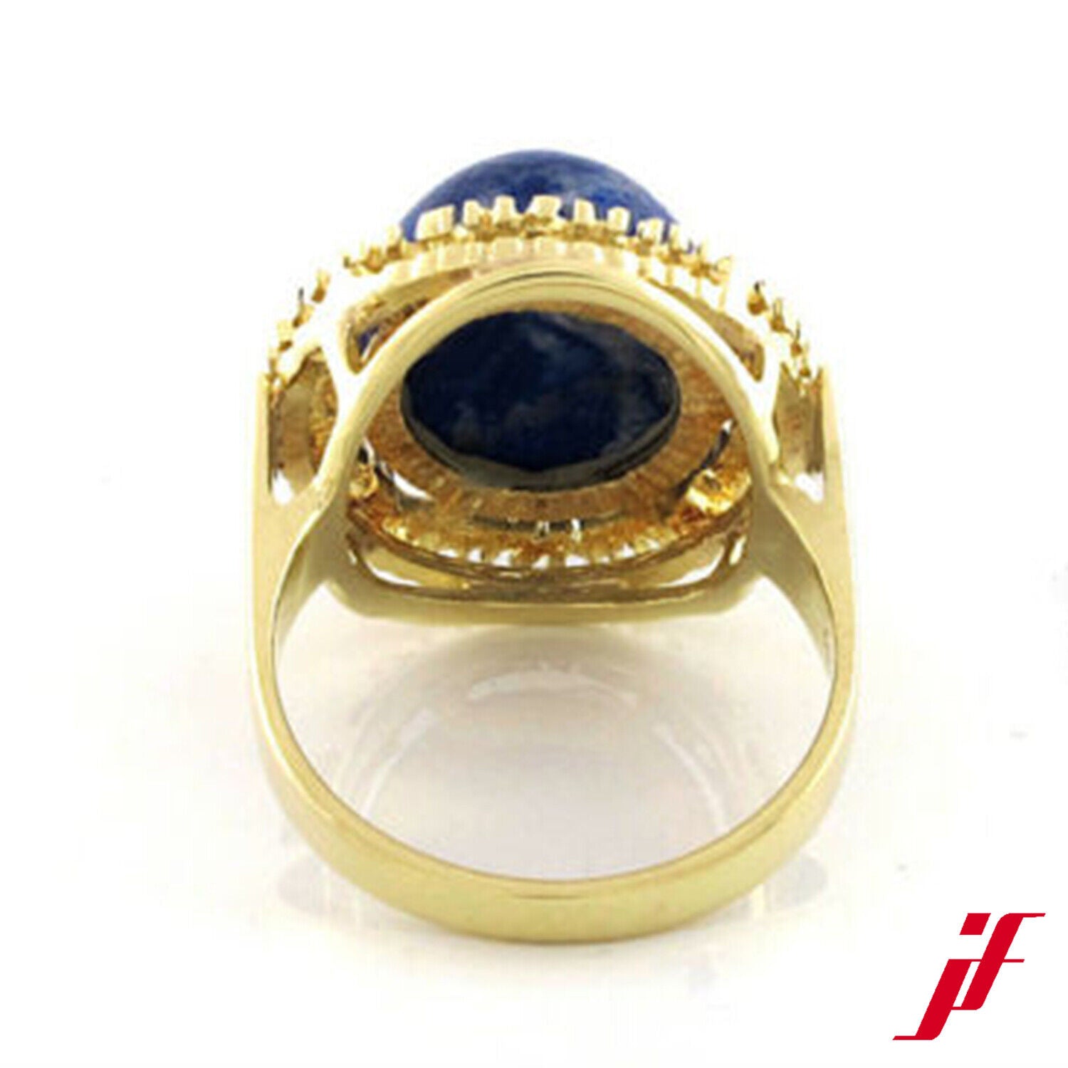 Damenring 14K/585 Gelbgold mit einem schönen Lapislazuli - 6,8 g - 53 änderbar