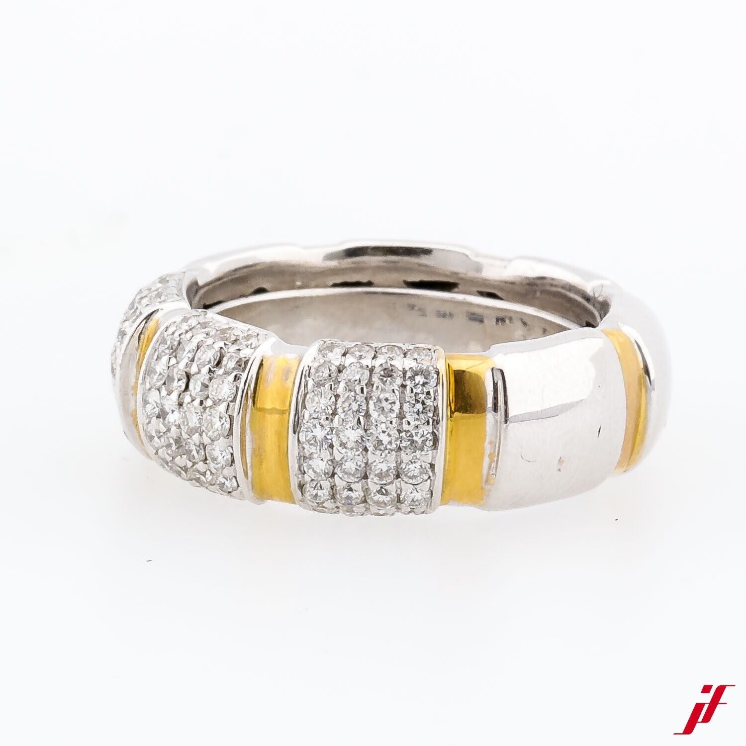 Al Coro Ring 750/18K Gelbgold Weißgold 1,68 ct TW/SI Diamanten Brillanten