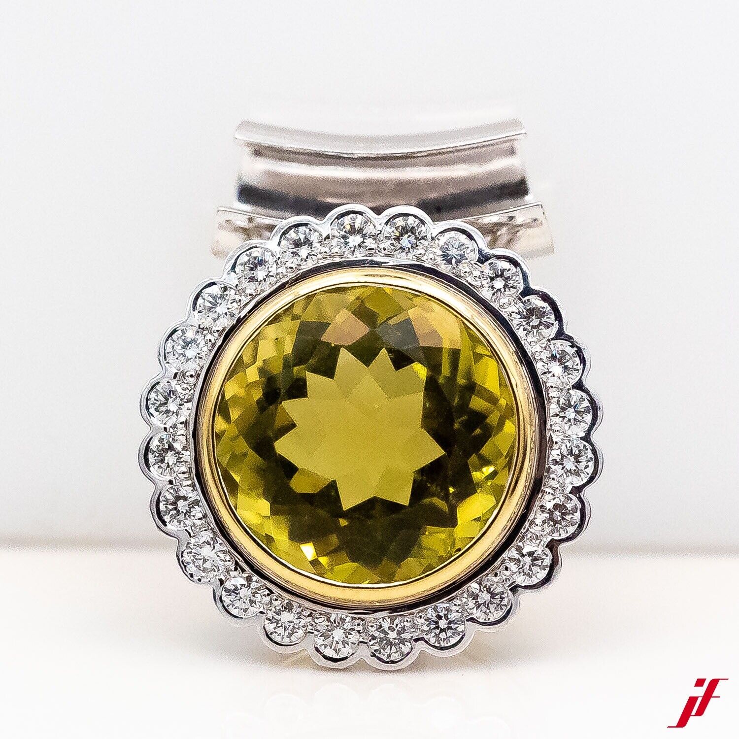 Anhänger 18K/750 Weißgold 1 Prasiolith 24 Brillanten 2,0ct - Wert 8.500€