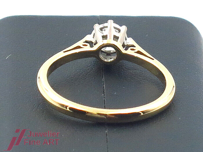 Ring - 18K Gelbgold - Diamant ca. 0,4 ct W/pi - 2,6 g - Gr. 54