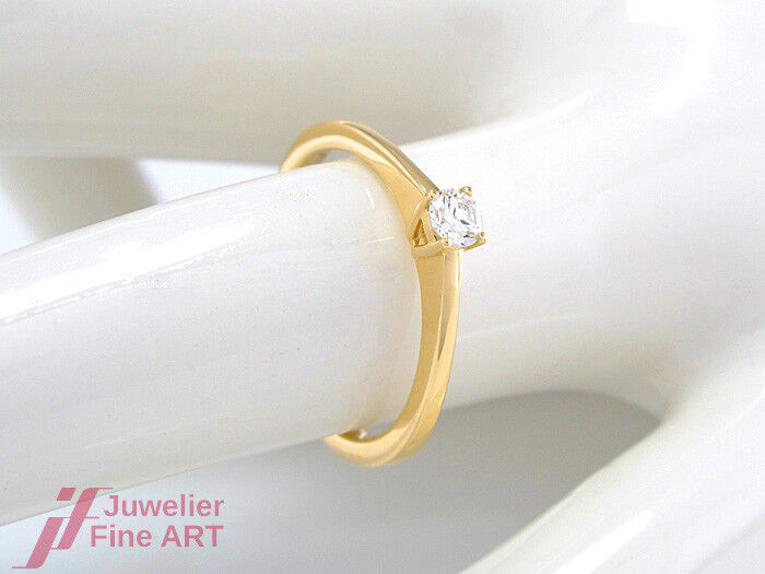 Ring Solitär Verlobung Antrag Größe 54  750/18K Gelbgold Diamant Brillant Neu