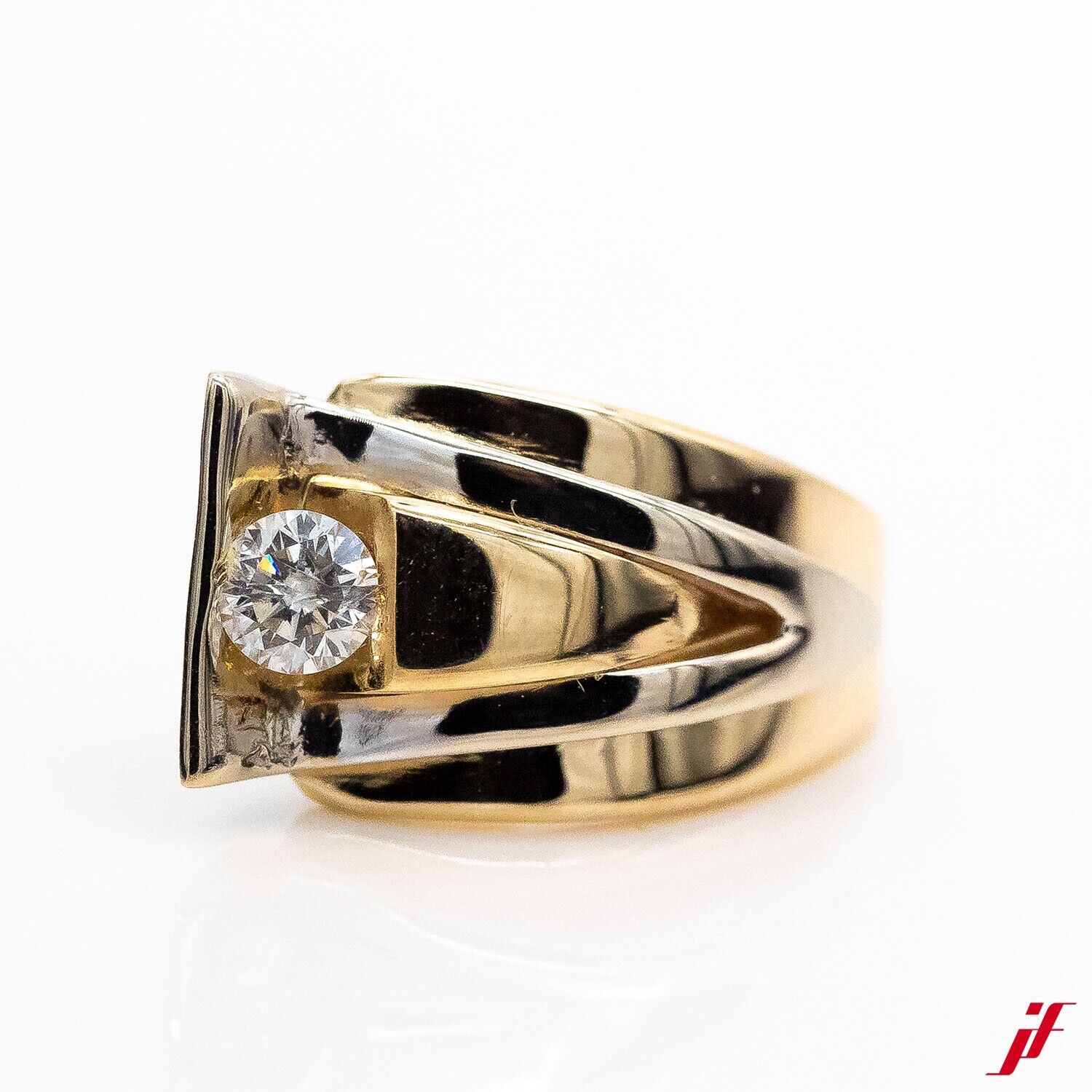 Anhänger Solitär 585/14K Gelbgold Weißgold Diamant 0,33ct W/SI - Wert 1.500€