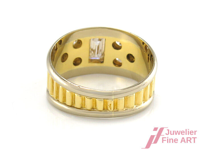 Ring 18K/750 GG/WG -1 Diam. Baguette 0,50 ctTW/VVS 6 Brill. 0,30 W/SI 4,6 g 51,5