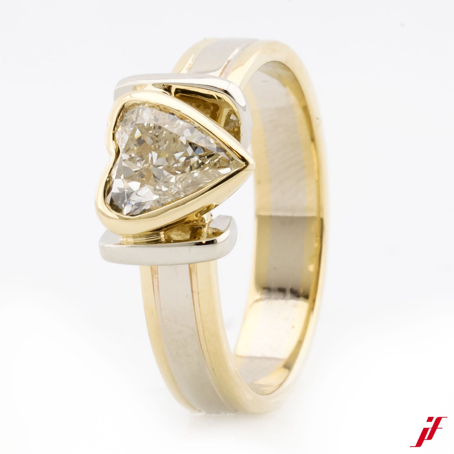 Ring Solitär 18K Gold 1 Diamant Herzschliff ca. 1,00 ct J/si2 53 Wert 3.600,- *