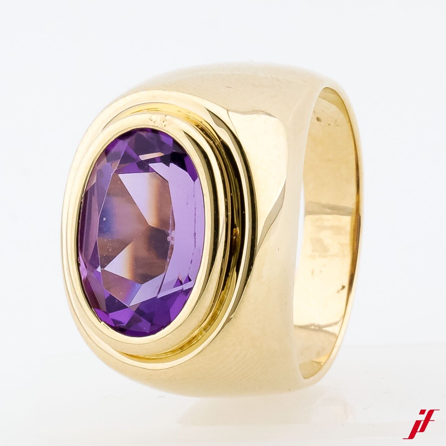 Ring 585/14K Gelbgold 1 Amethyst 8ct - Wert 1.900€