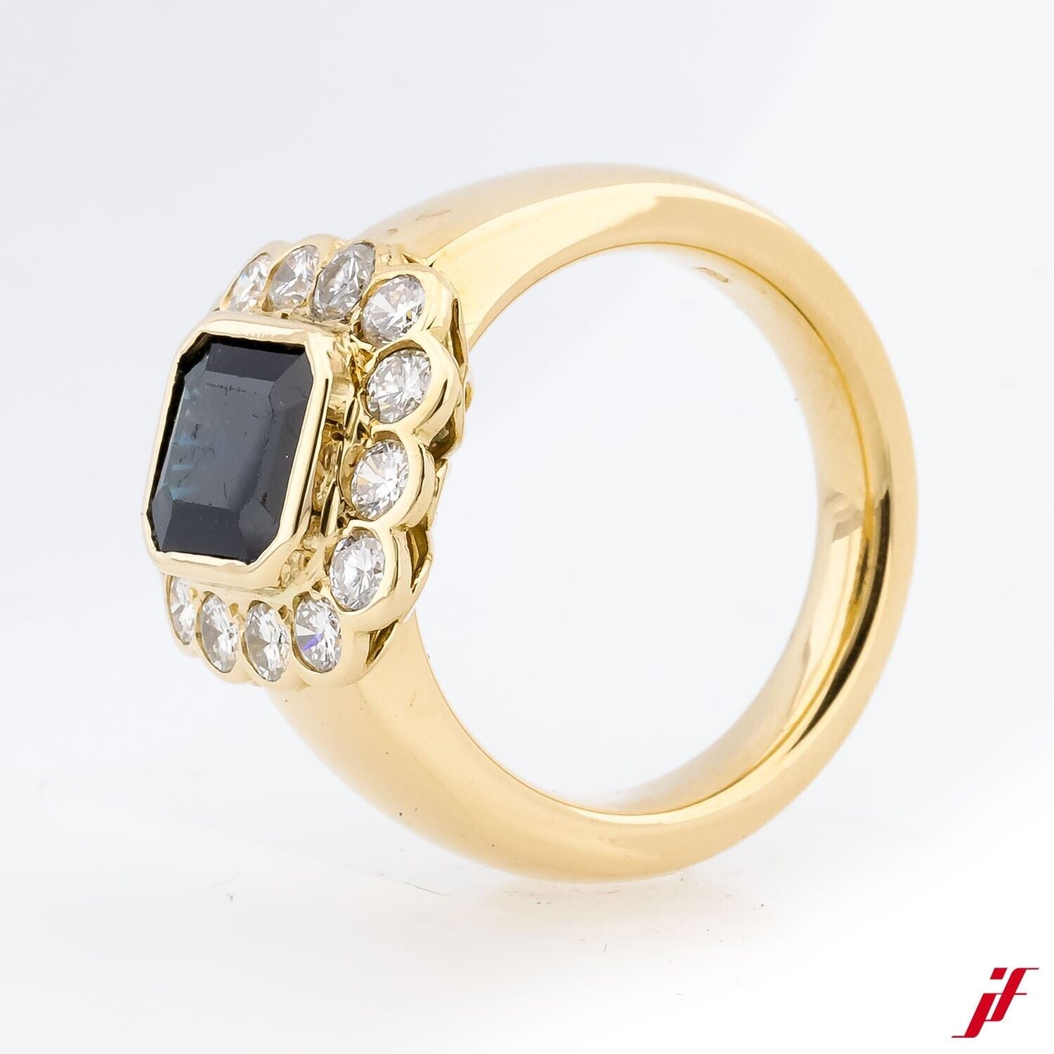 Ring 18K Gelbgold Saphir 2ct Diamanten 1,20ct - Wert 8.000€