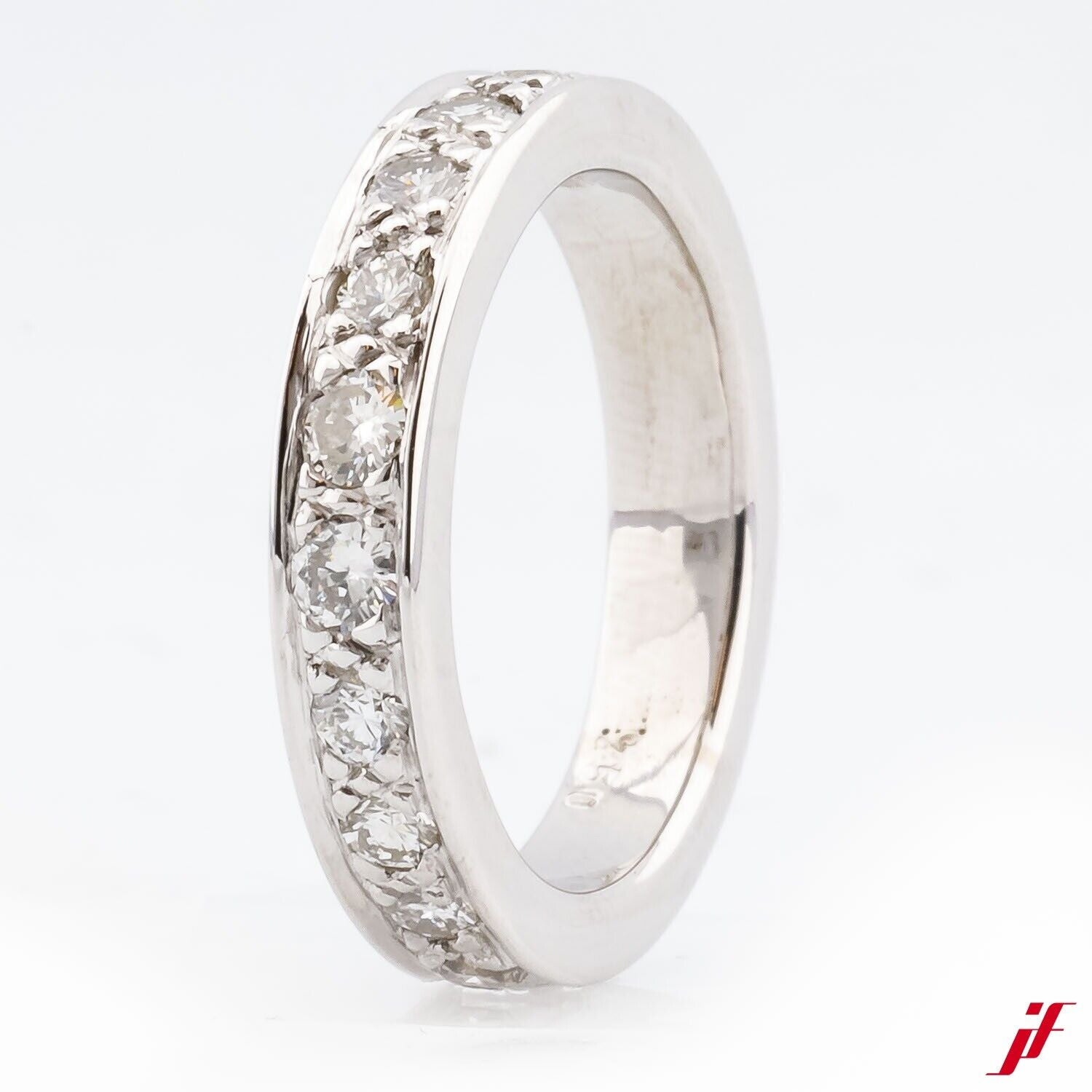 Halb Memoire Ring 750/18K Weißgold 11Diamanten - Wert 2.900€