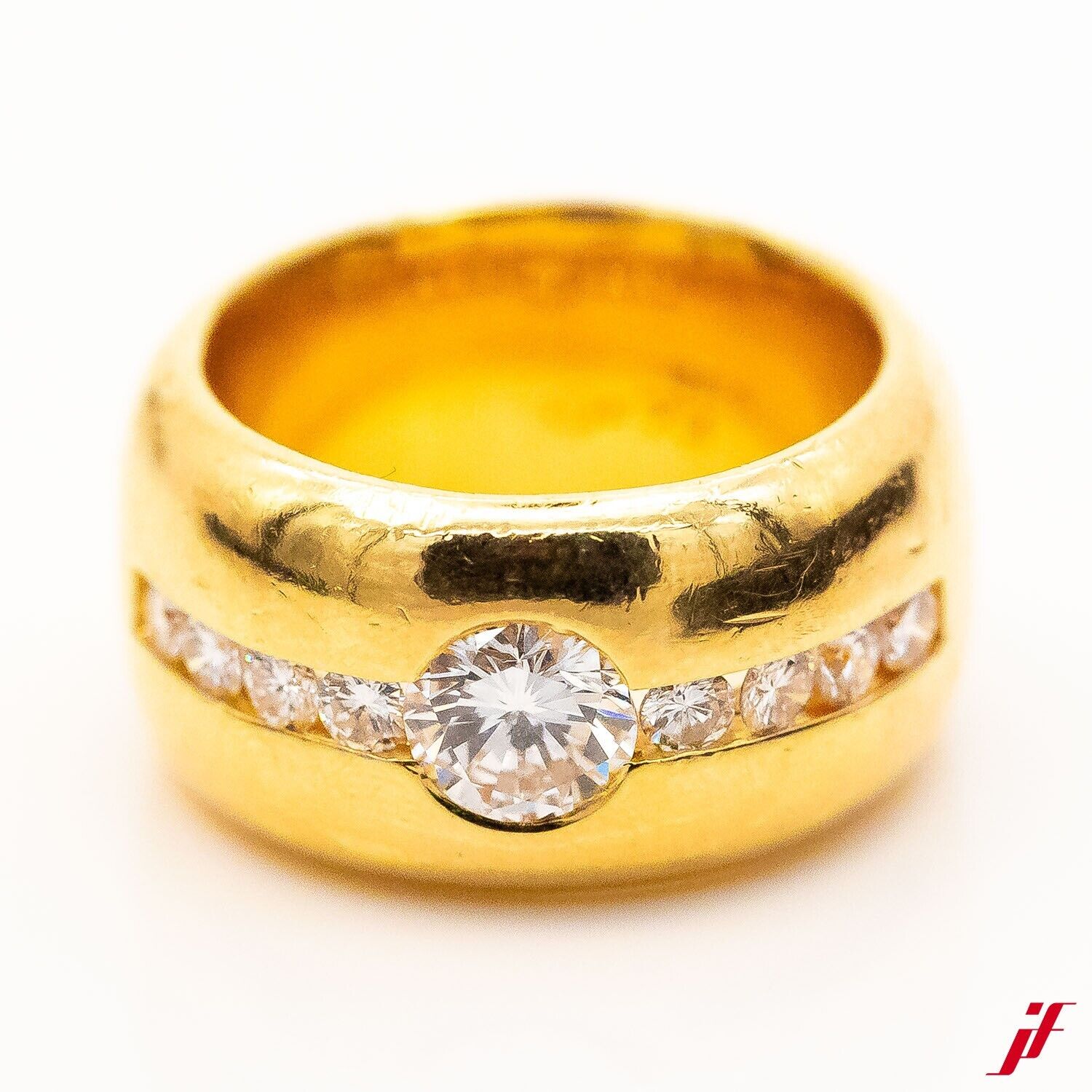 Ring Bandring 18K 750 Gelbgold Diamant 1,20 ct TW IF Gr.51 Wert 9.900€ Expertise