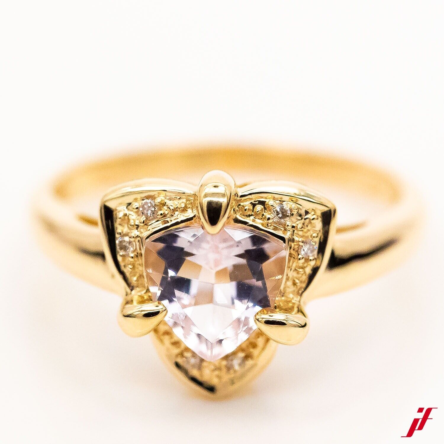 Ring 585/14K Gelbgold Diamanten Kunzit ca. 1,25ct H/SI Gr.56 - Wert 1.200 €