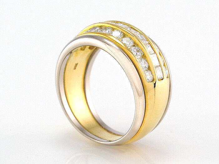 RING mit 31 Diamanten ca. 1,50 ct - 750/18K Gelbgold/Weißgold - 8,5 g Gr. 50,5