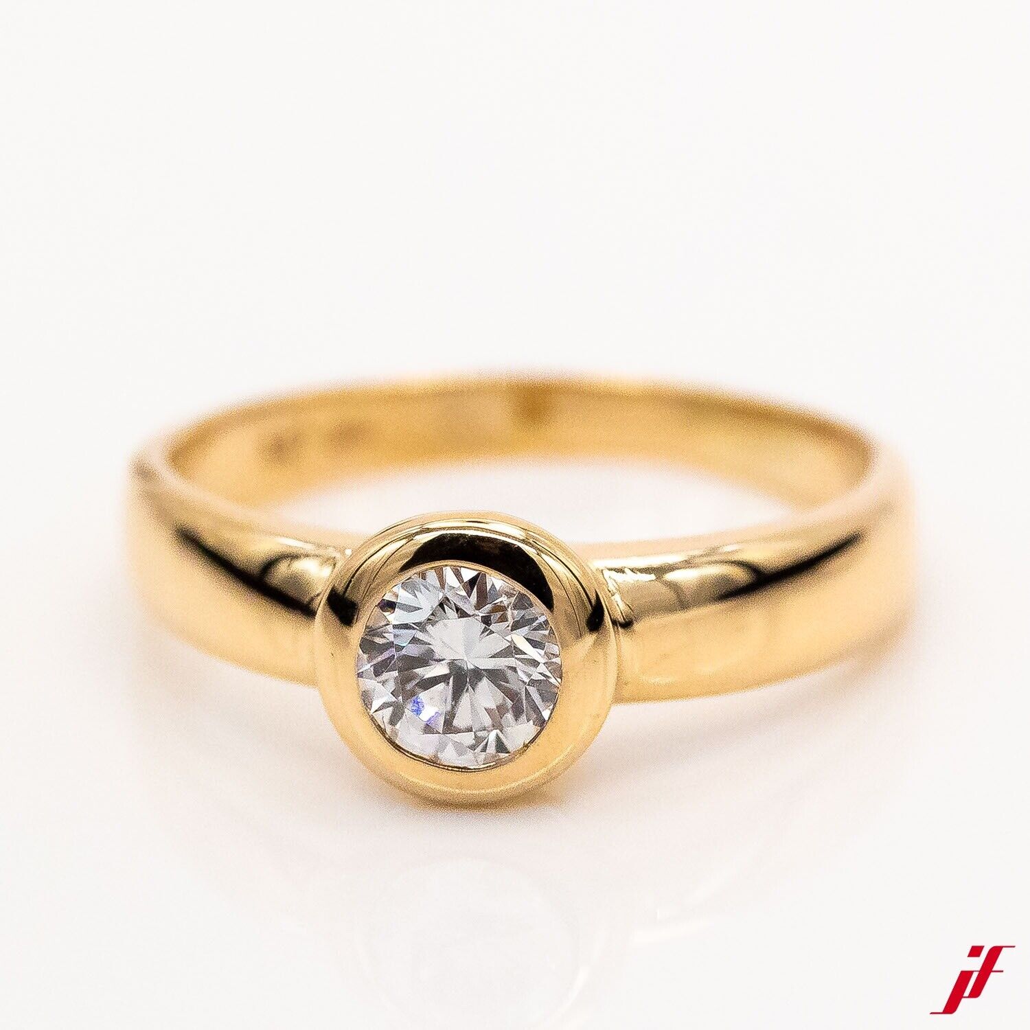 Ring Solitärring 585/14K Gelbgold 1 Diamant Brillant 0,55ct Gr.56- Wert 4.900€