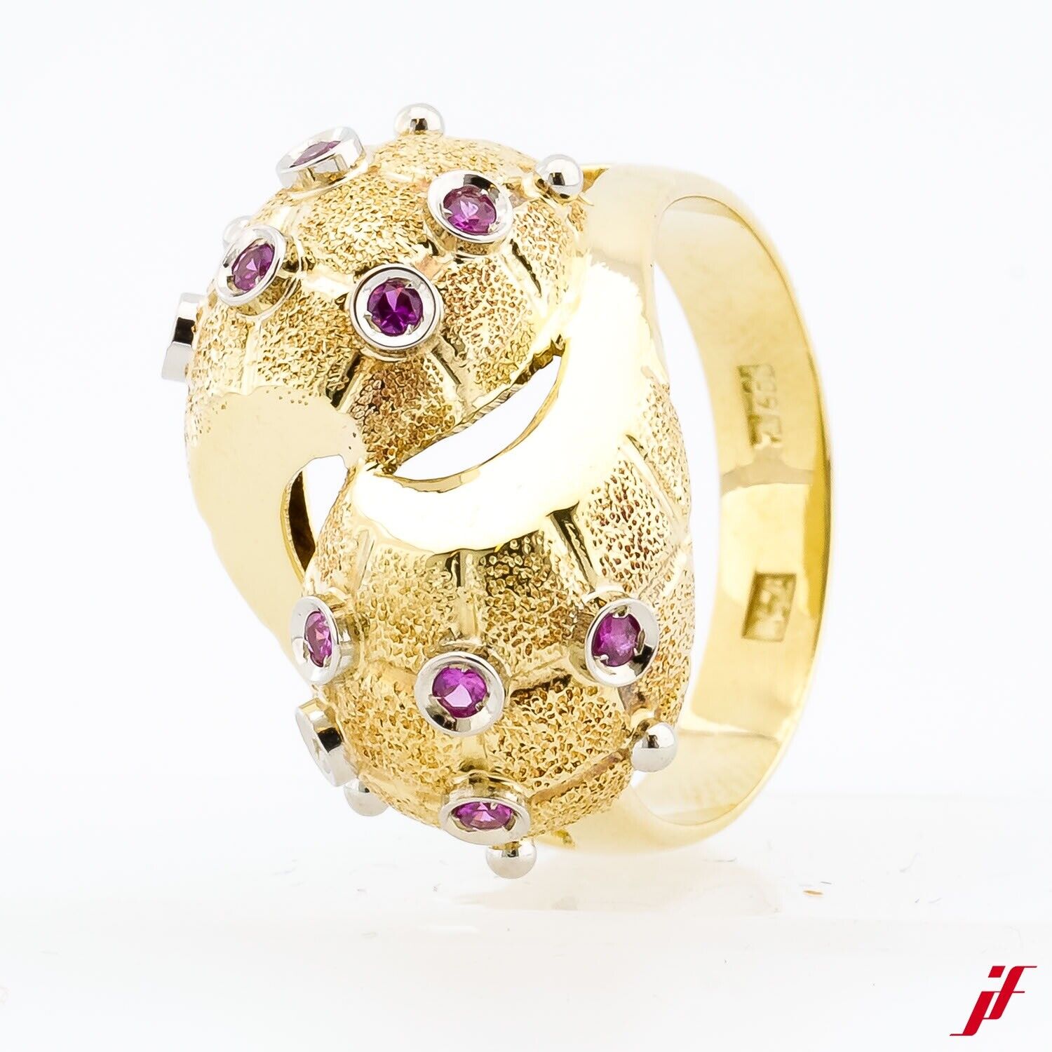 Ring 18K Gelbgold 10 Rubin zus. ca. 0,30 ct  - Wert 2.200€