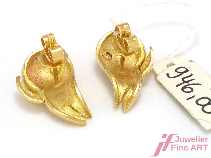 Ohrstecker in18K/750 Gelbgold mit 2 Brillanten 0,08 ct TW-SI - UNGETRAGEN