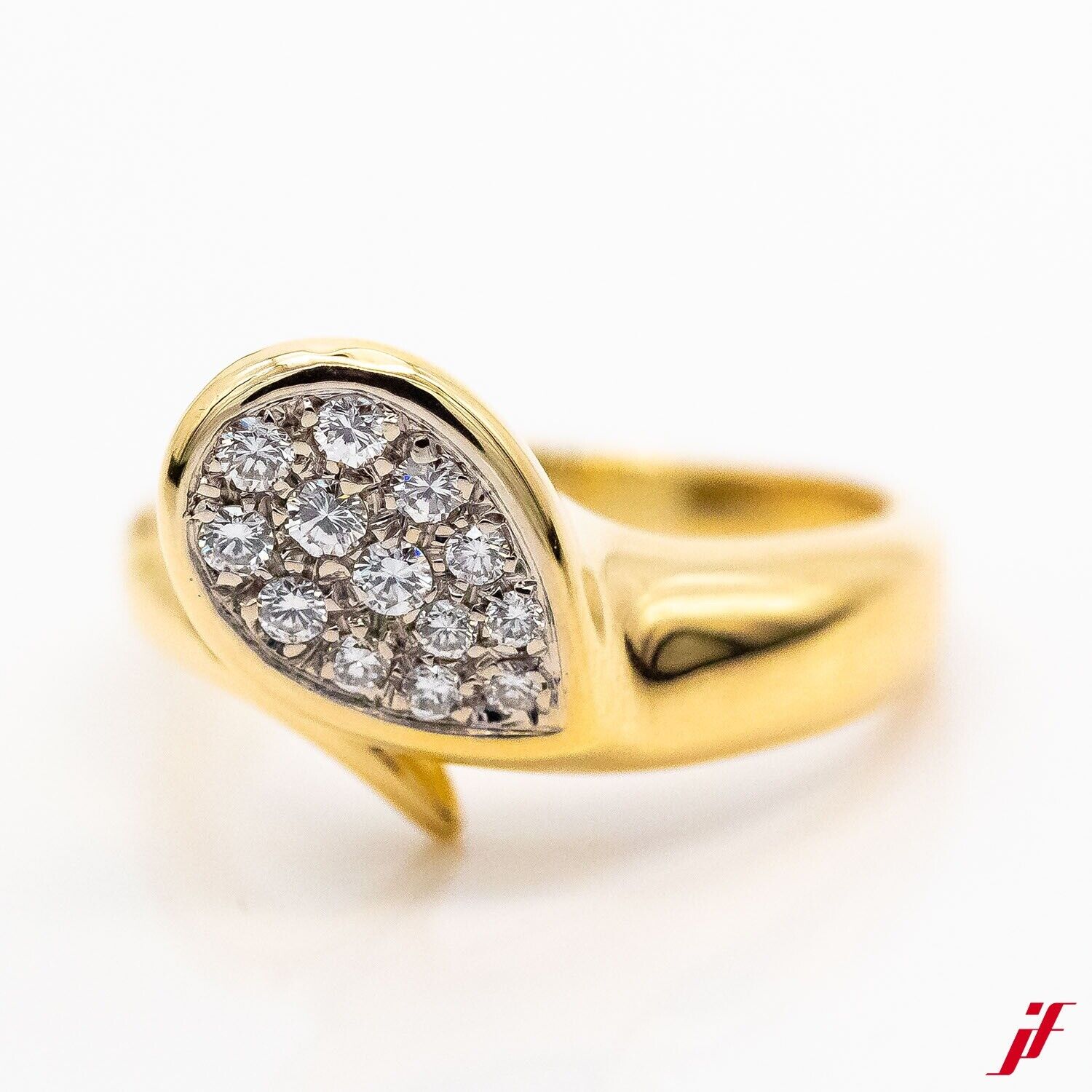 Ring 18K/750 Weißgold/Gelbgold 13 Brillanten ca. 0,70ct Gr.58 - Wert 2.800€