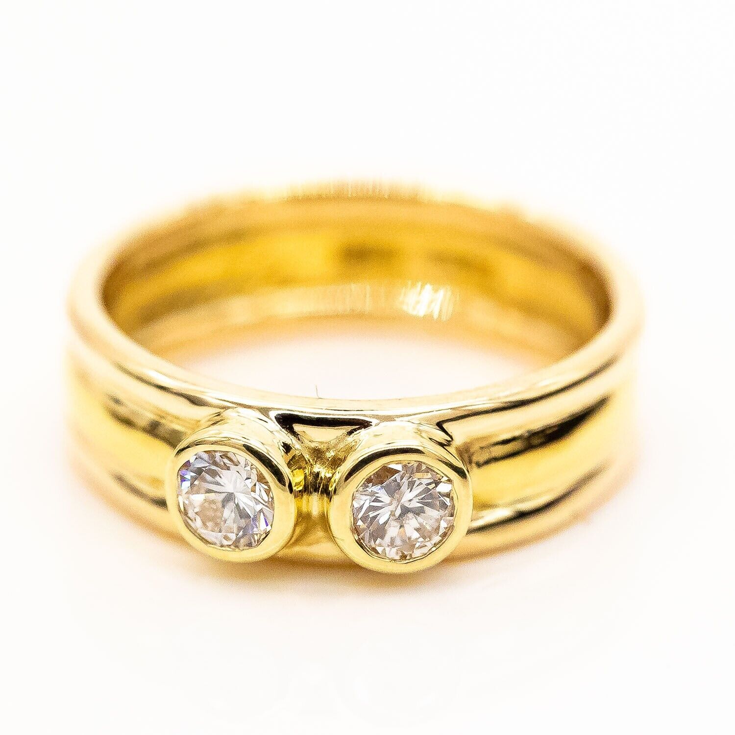 Ring 585/14K Gelbgold 2 Diamanten ca. 0,4ct TW/SI Gr.56 - Wert 1.800€