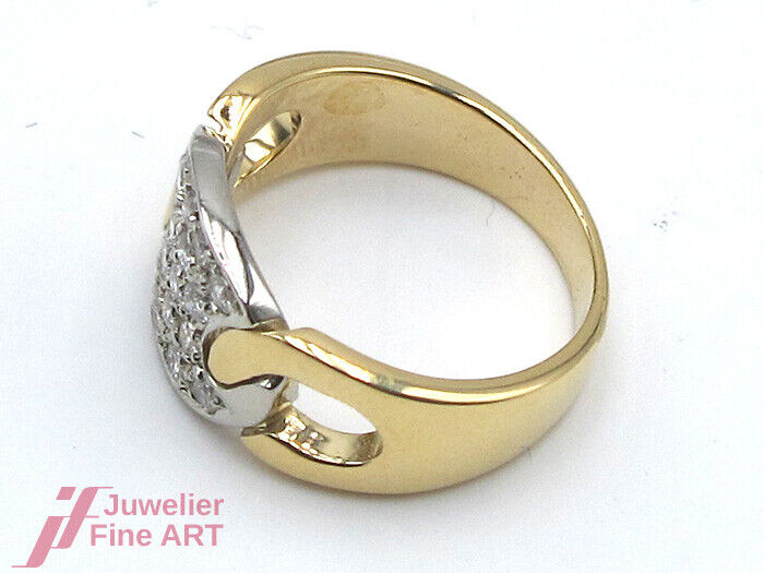 Brillantring - 18K/750 GG + WG - Brillanten ca. 0,75 ct TW/vsi - 7,9 g - Gr. 53