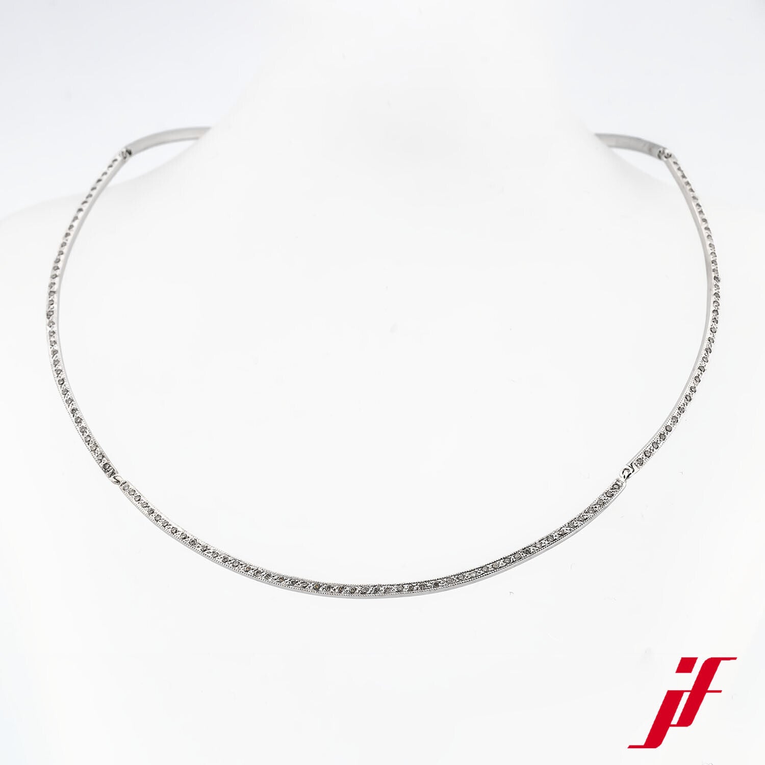 Halsreif 5-teilig Collier 750/18K Weißgold Diamanten Brillanten 38,5 cm