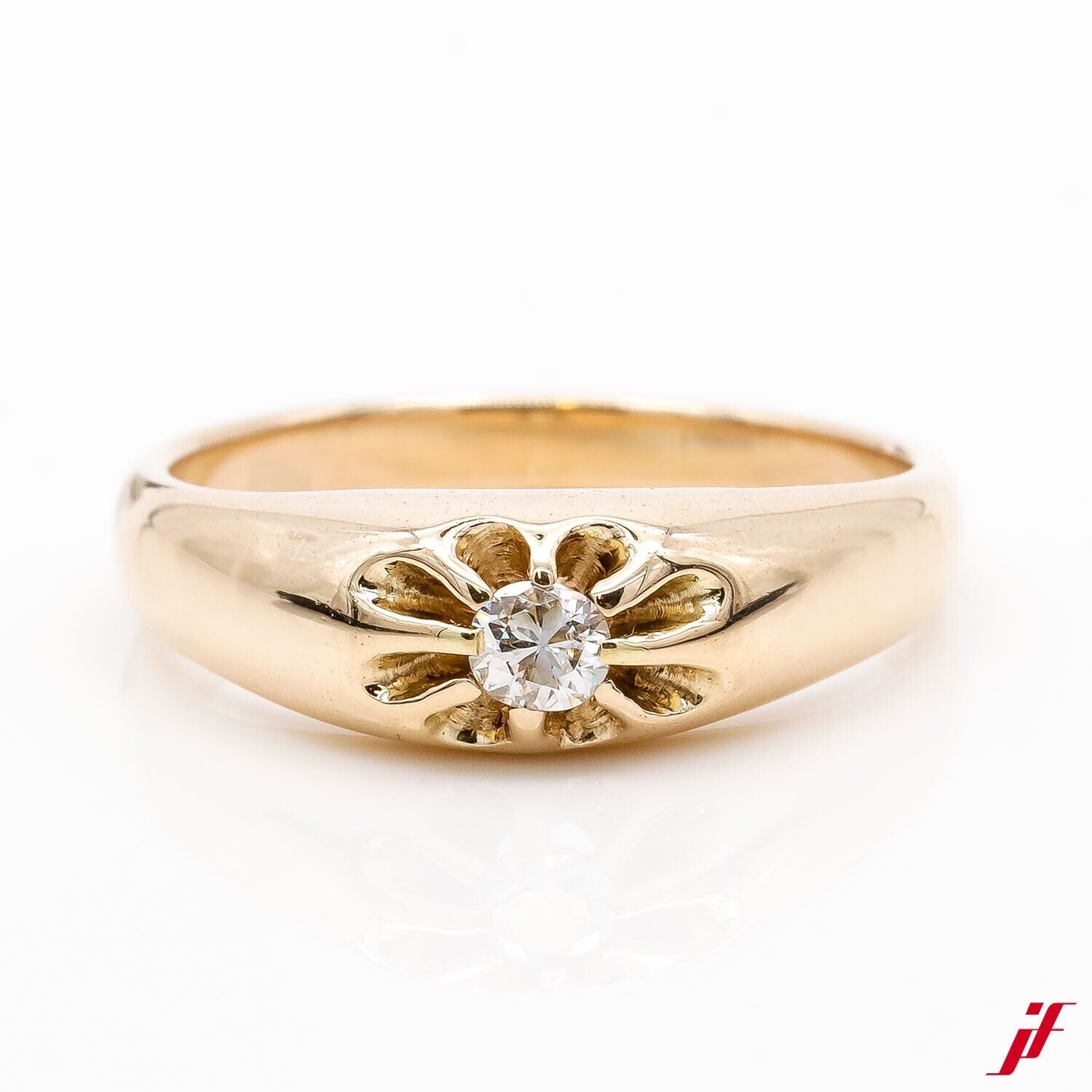 Ring Solitärring 585/14K Gelbgold 1 Diamant 0,10ct Gr.59 - Wert 1.300€