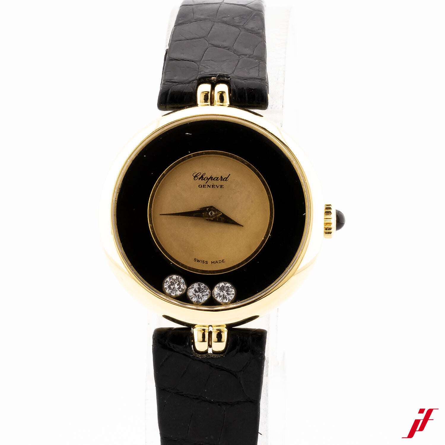 Damenuhr Chopard Happy Sport Ref. 4036 6 Handaufzug 750/18K Gelbgold Leder 24 mm