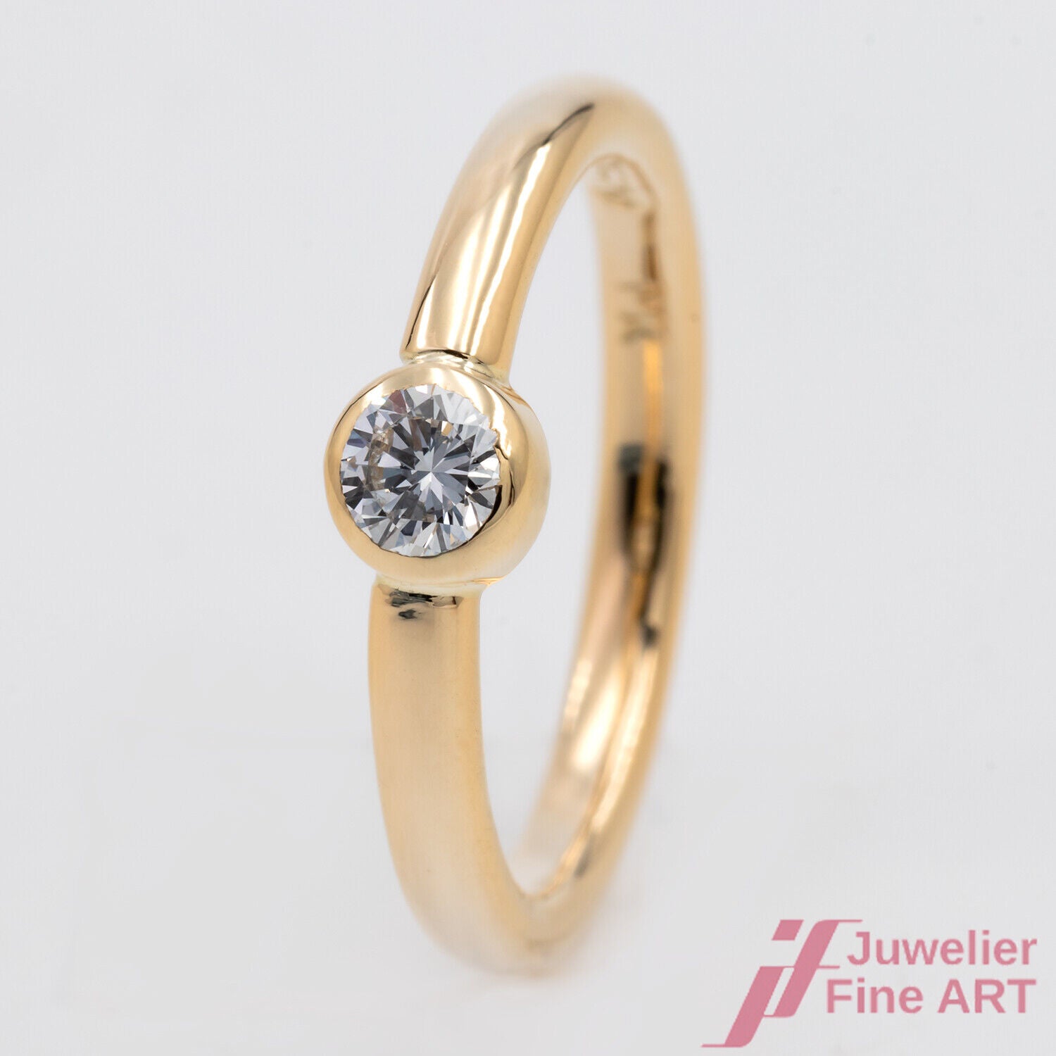 Ring Solitärring 750/18K Gelbgold Diamanten Brillanten Größe 48