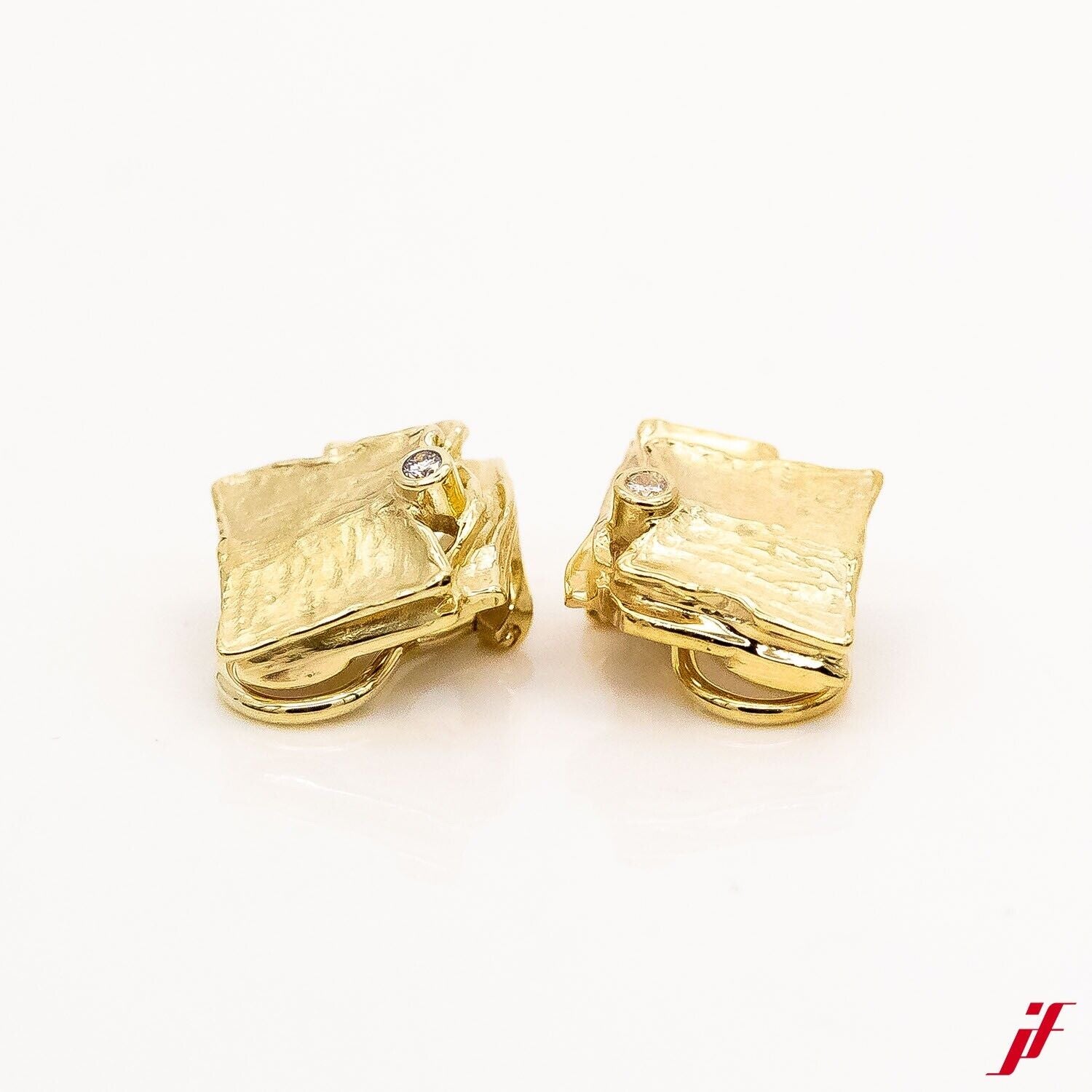 Ohrclips 14K Gelbgold 2 Diamanten zus. ca. 0,10ct H/SI - Wert 1.800€