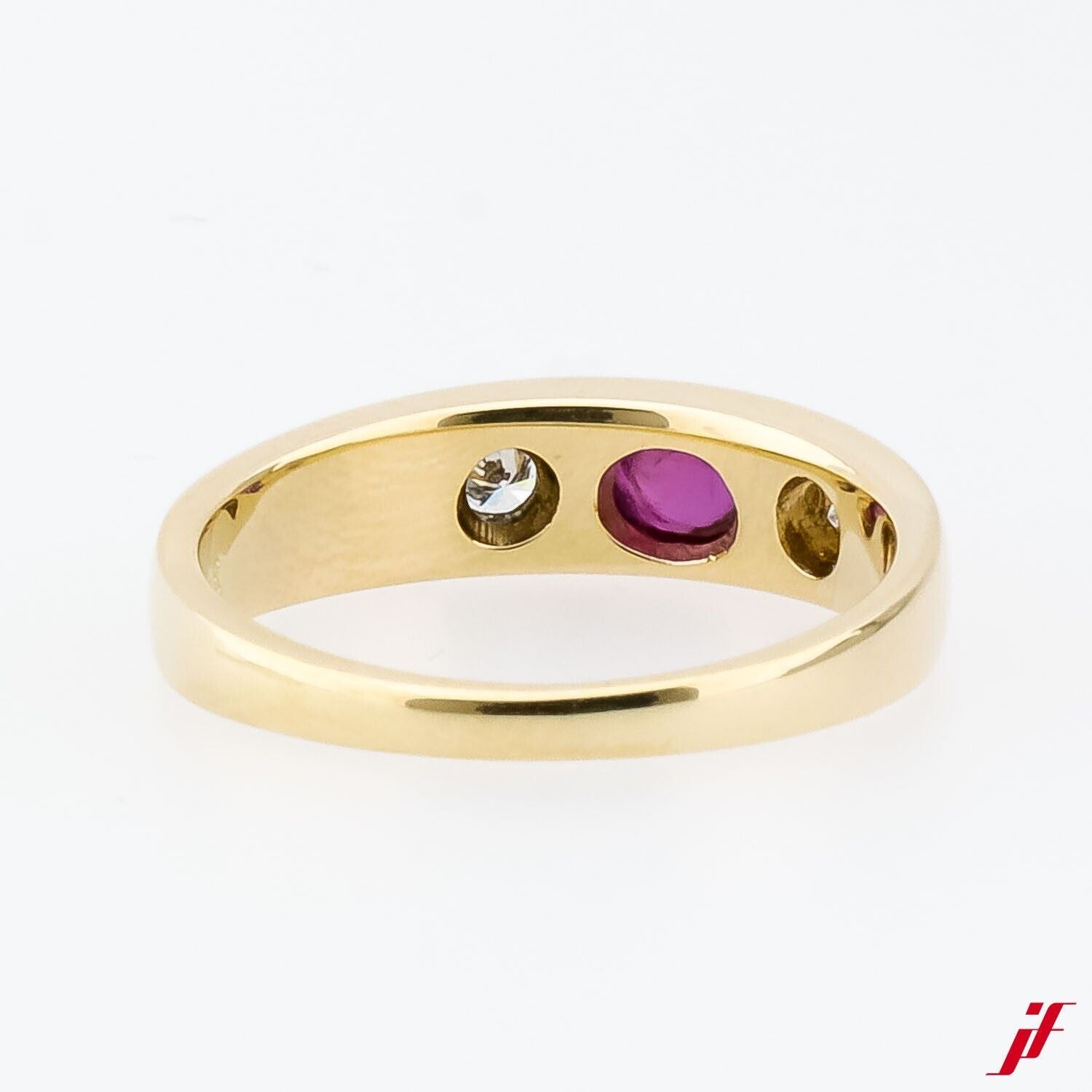 Ring 14K/585 Gelbgold 1 Rubin 2 Diamanten 0,10ct - Wert 900€