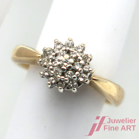 RING - 14K/585 GG/WG - Brillanten zus ca. 0,30 ct W/si - 4,4 g - Gr. 54