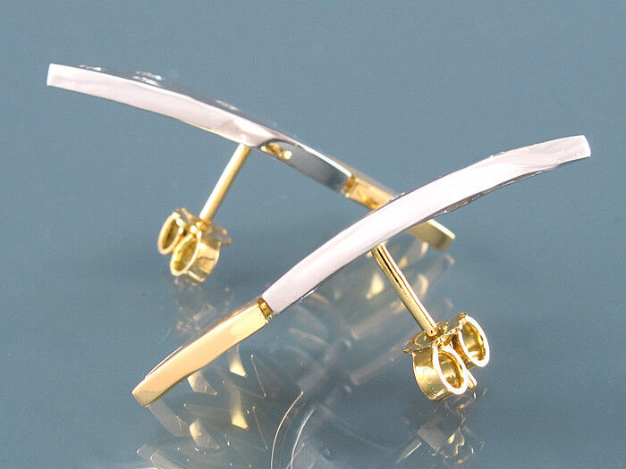 Design-Ohrstecker 750 Gelbgold 950 Platin 10 Diamanten ca. 0,28 ct - 9,87 g