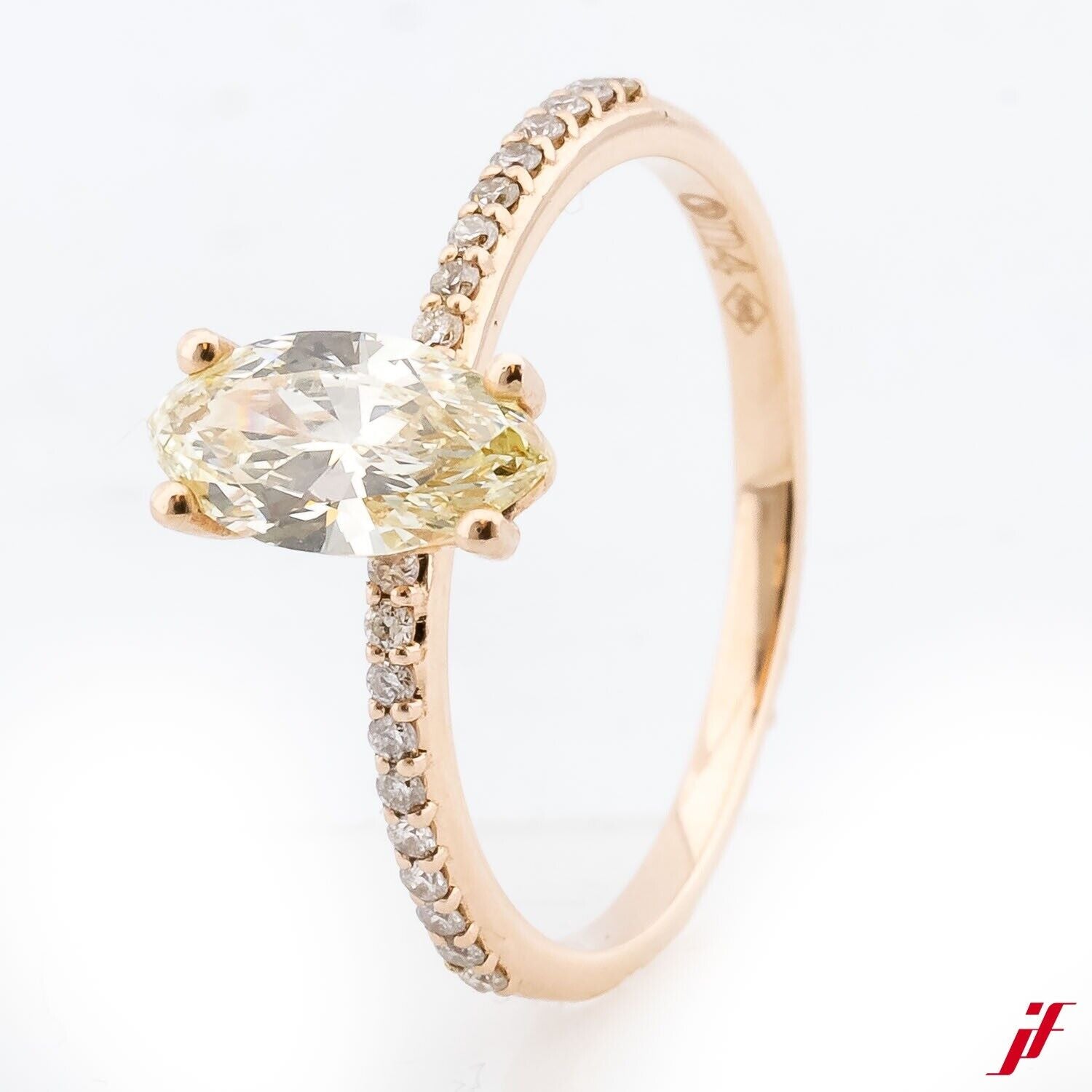 Ring 14K/585 Rosegold Navette ca. 1,00ct - Wert 7000€