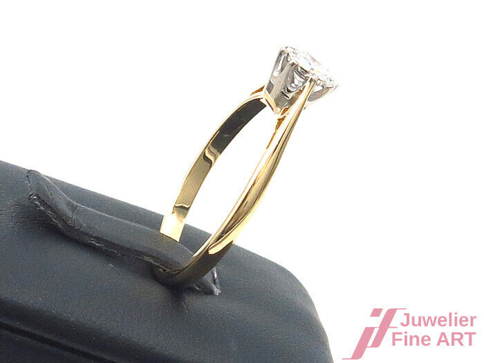 Ring - 18K Gelbgold - Diamant ca. 0,4 ct W/pi - 2,6 g - Gr. 54