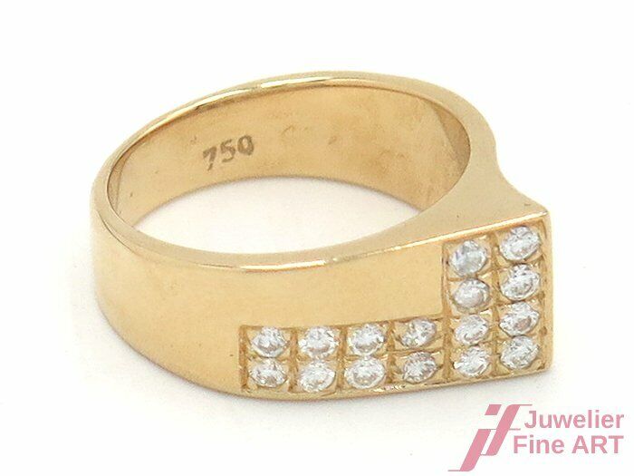 Ring 18K/750 Gelbgold - 16 Brillanten zus. ca. 0,50 ct TW/SI - 7,2 g - Gr. 50