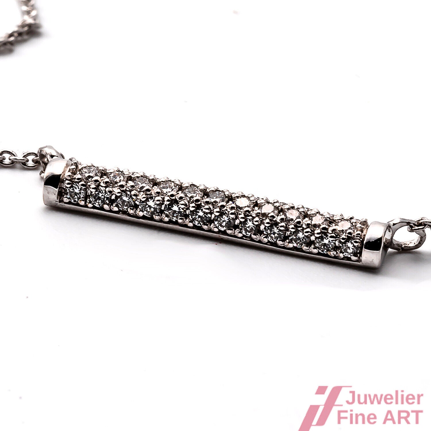 Collier 45 cm Länge Weißgold Diamanten Brillanten Neu