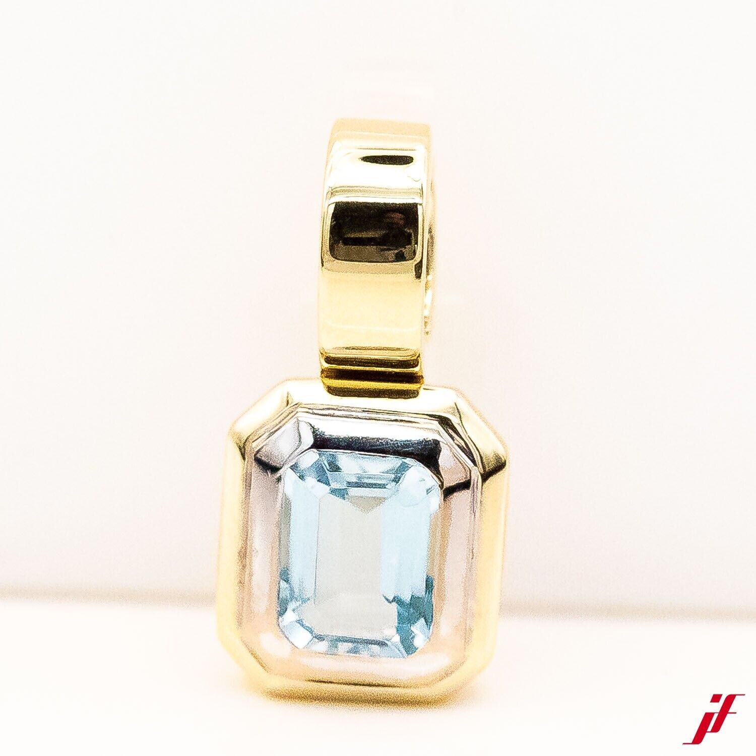 Anhänger Aquamarin 1,85 ct 14K/585 Gelbgold/Weißgold 5g Kettenanhänger