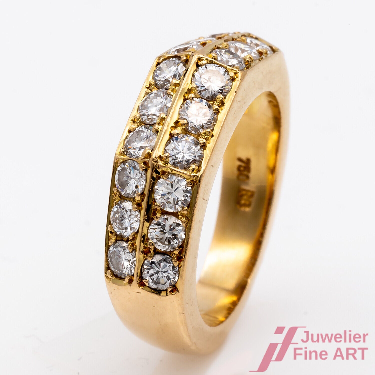 Ring Modern 750/18K Gelbgold Diamanten Brillanten Größe 51 10,3 g