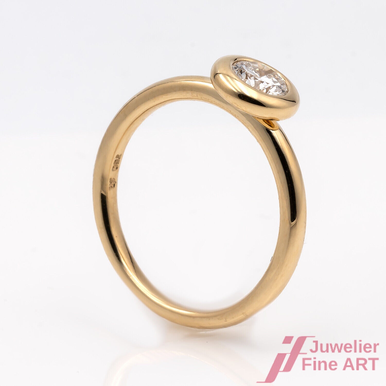 Ring Solitärring 750/18K Gelbgold Diamant Brillant 0,50 ct Ringgröße 54