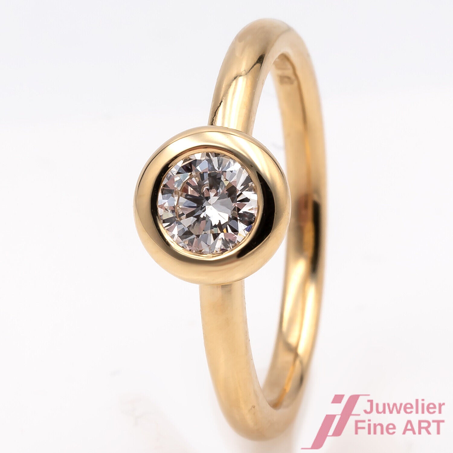 Ring Solitärring 750/18K Gelbgold Diamant Brillant 0,50 ct Ringgröße 54