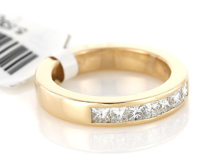 Ring Diamantring 750/18K Gelbgold Diamanten Princess Prinzess Gr. 54